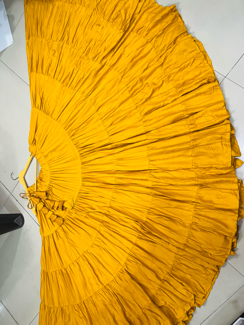 Rayon Yellow Lehenga Choli