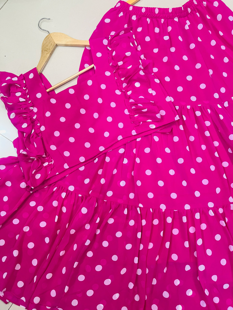 Fuchsia Georgette Skirt Set