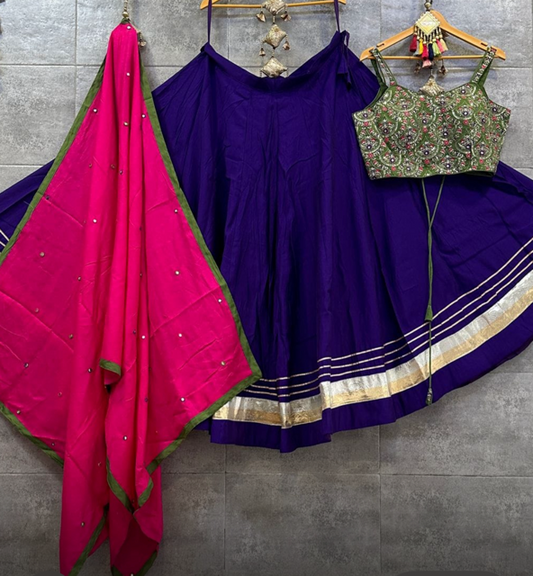Purple Silk Wedding Lehenga Choli