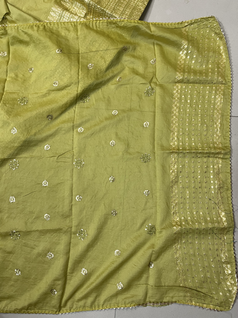 Chanderi Yellow Wedding Lehenga