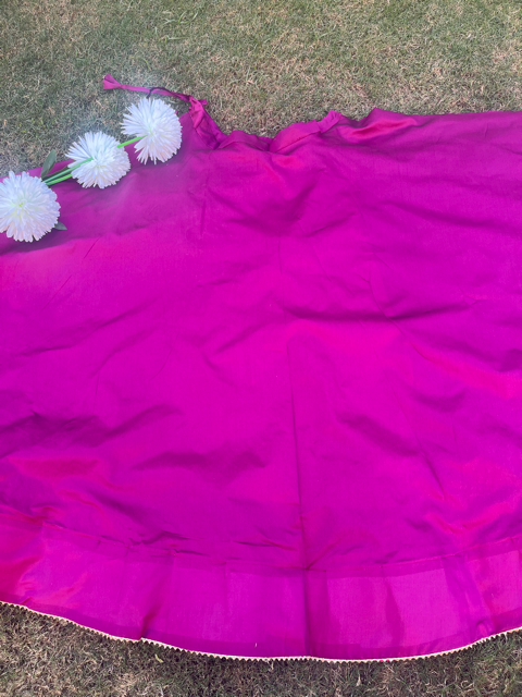 Flared Magenta Silk Skirt