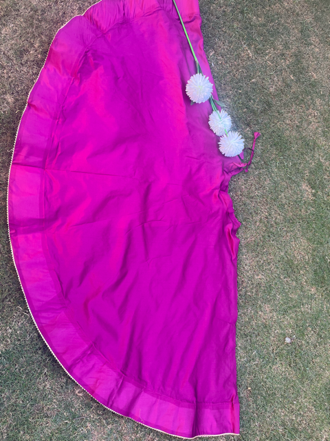 Flared Magenta Silk Skirt