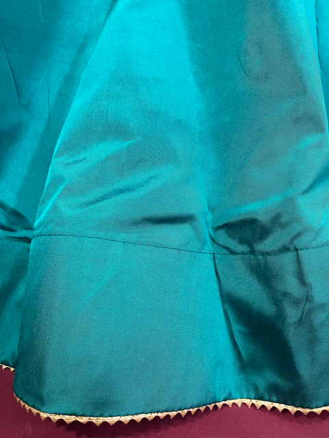 Flared Turquoise Silk Skirt