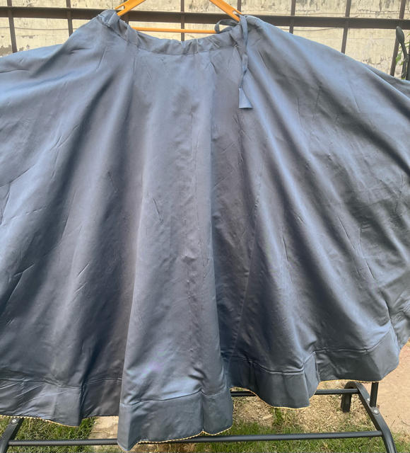 Flared Gray Silk Skirt
