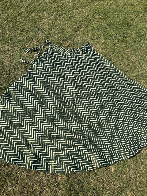 Green Mashru Silk Skirt