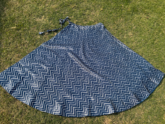 Blue Mashru Silk Skirt