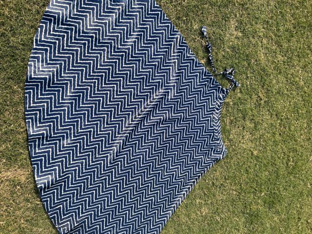 Blue Mashru Silk Skirt