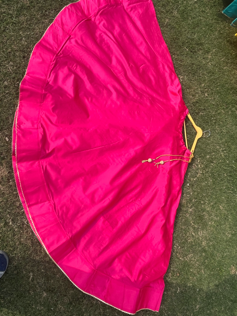 Flared Fuchsia Silk Skirt