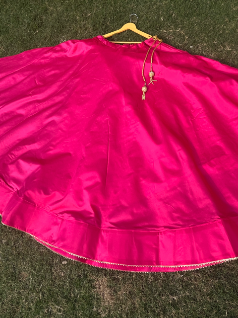 Flared Fuchsia Silk Skirt