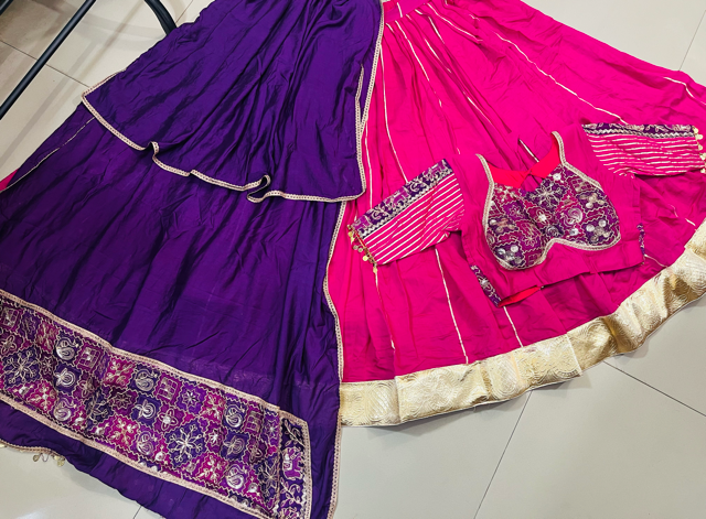Chanderi Fuchsia Lehenga Choli