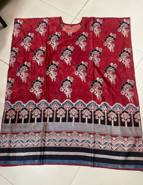 Mashru Maroon Kurti Kaftan