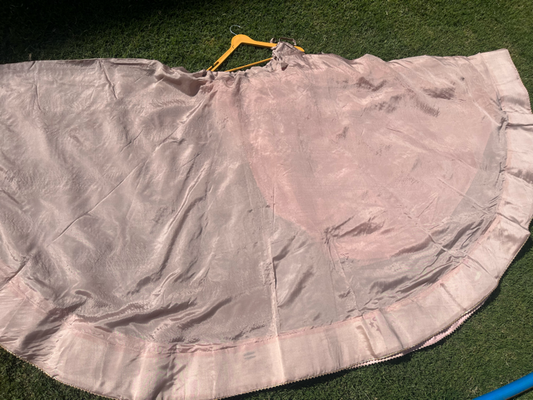 Flared Pastel Pink Silk Skirt