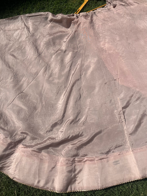 Flared Pastel Pink Silk Skirt