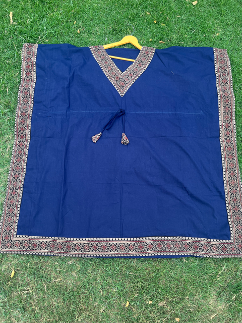 Trendy Cotton Blue Kaftan