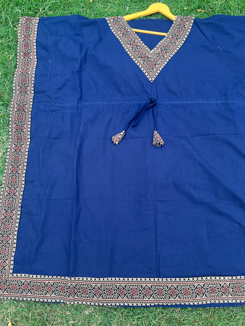 Trendy Cotton Blue Kaftan