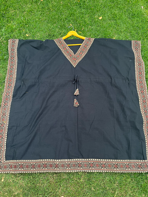 Trendy Cotton Black Kaftan