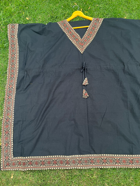 Trendy Cotton Black Kurti Kaftan