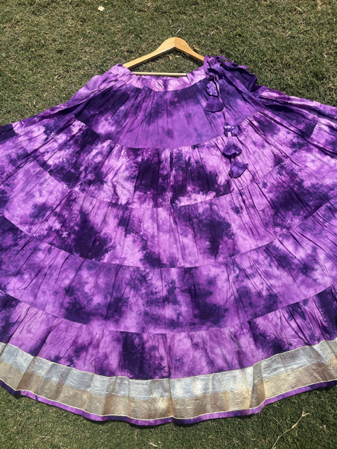 Flared Tie Dye Purple Skirt
