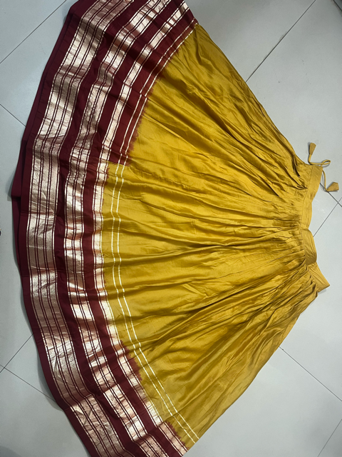 Chanderi Yellow Wedding Lehenga