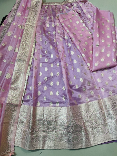 Tissue Banarasi Pink Wedding Lehenga