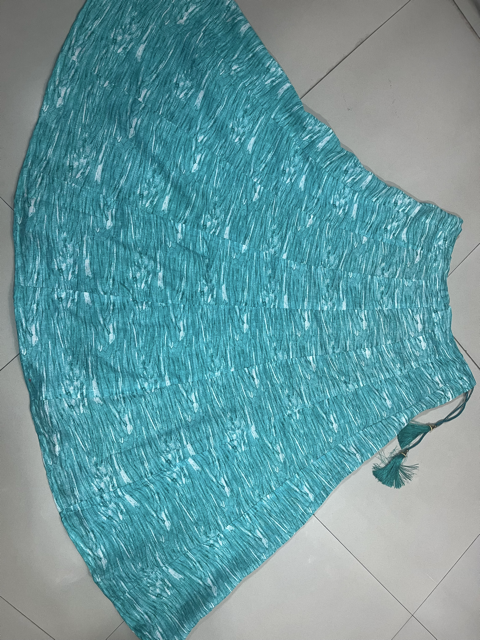 Bangalori Silk Turquoise Indian Skirt