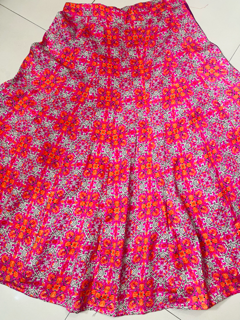 Bangalori Silk Fuchsia Indian Skirt