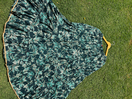 Tiered Blue Muslin Skirt