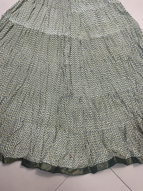 Jaipuri Cotton Green Indian Skirt