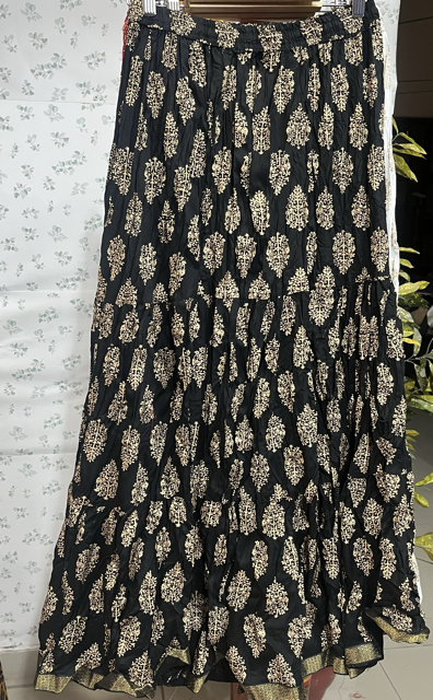 Jaipuri Black Indian Skirt