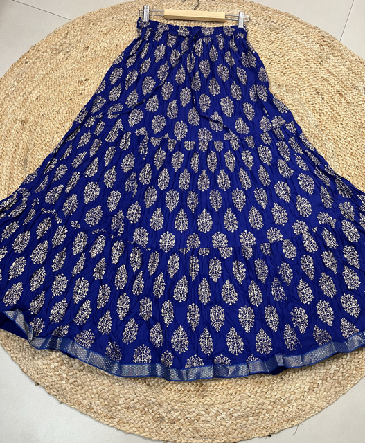 Jaipuri Navy Blue Indian Skirt
