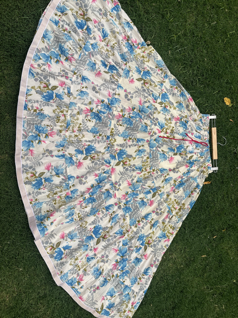 Tiered Cotton White Indian Skirt