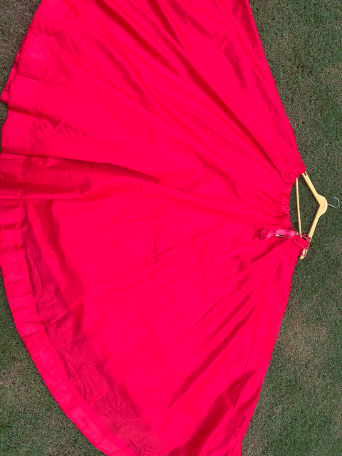 Flared Red Silk Indian Skirt