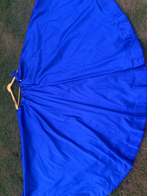 Flared Royal Blue Silk Indian Skirt