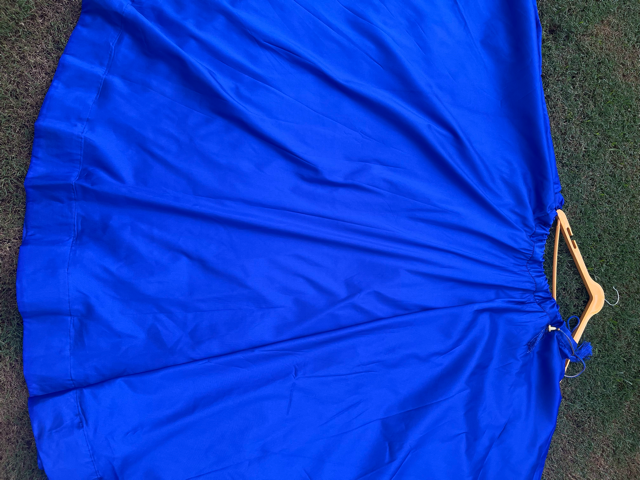 Flared Royal Blue Silk Indian Skirt
