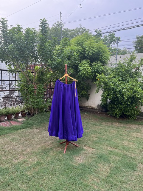 Flared Purple Silk Indian Skirt