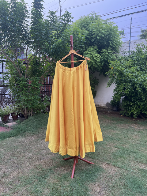 Flared Yellow Silk Indian Skirt