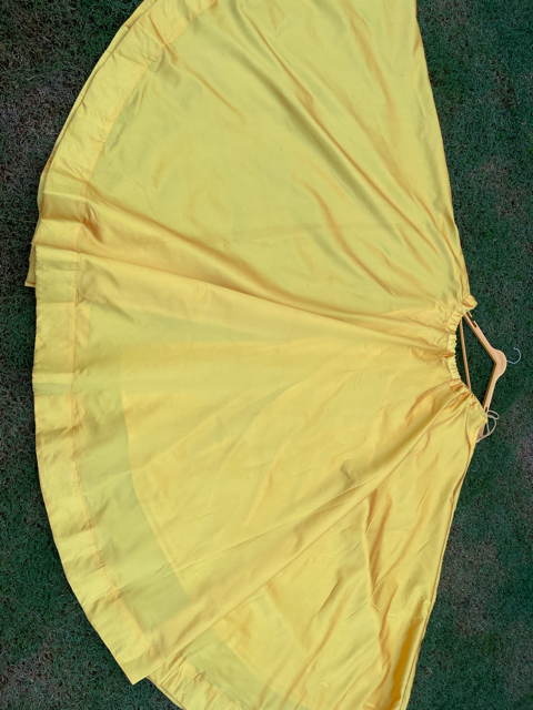 Flared Yellow Silk Indian Skirt