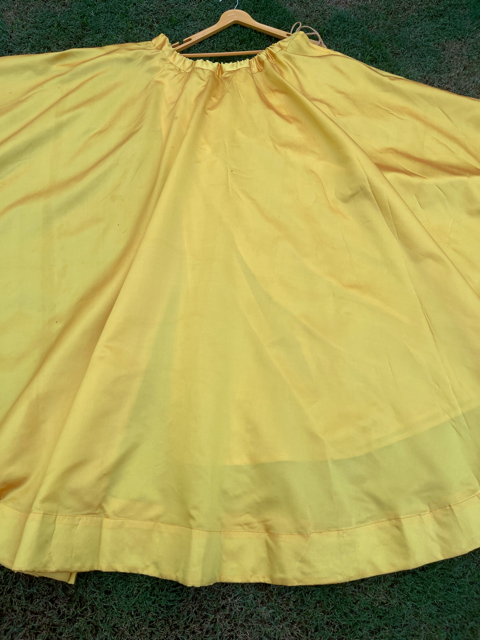 Flared Yellow Silk Indian Skirt