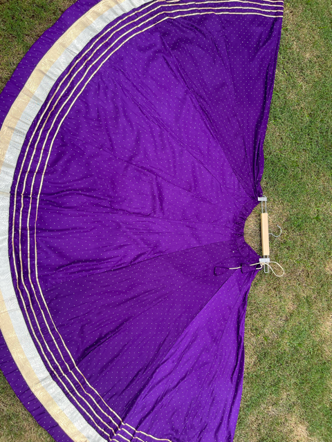 Mukesh Flared Purple Isha Rayon Indian Skirt