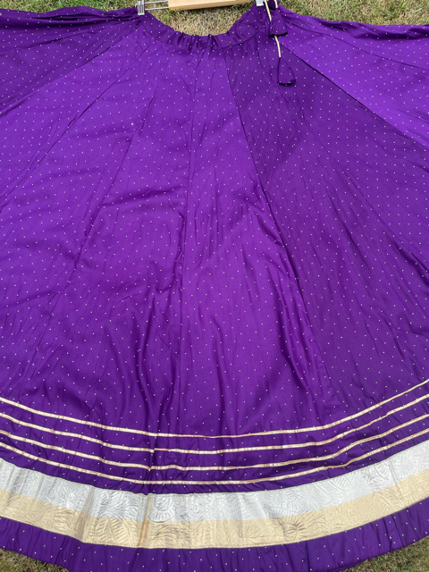 Mukesh Flared Purple Isha Rayon Indian Skirt