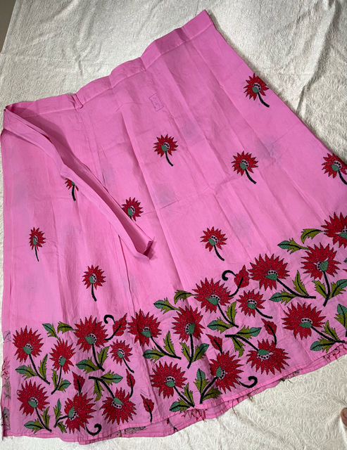 Kantha Pink Cotton Wrap Skirt
