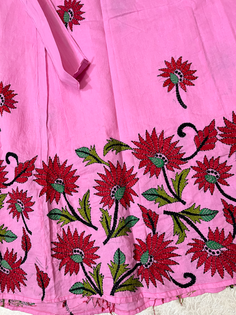 Kantha Pink Cotton Wrap Skirt