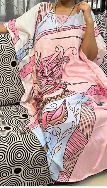 Digital Print Silk Kaftan