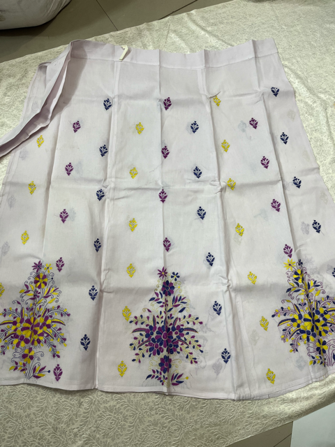Kantha White Cotton Wrap Skirt