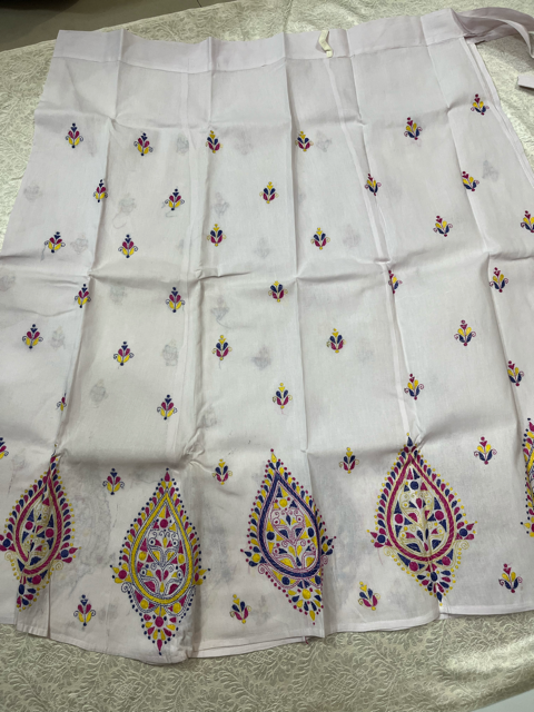 Kantha White Cotton Wrap Skirt