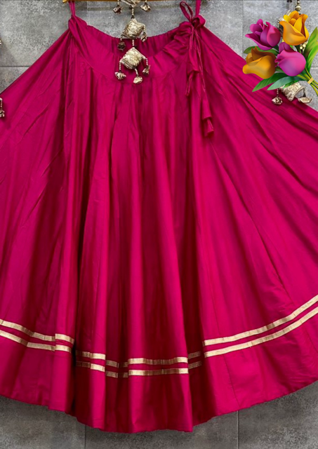 Flared Fuchsia Cotton Skirt