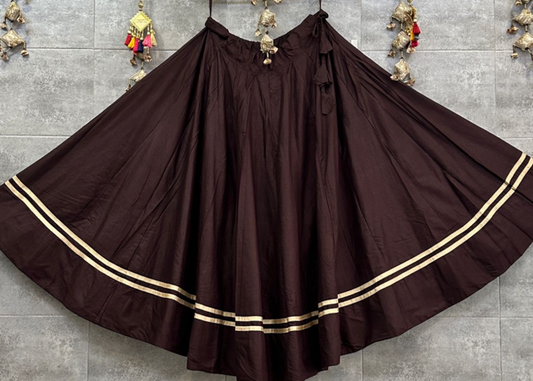 Flared Choco Cotton Skirt