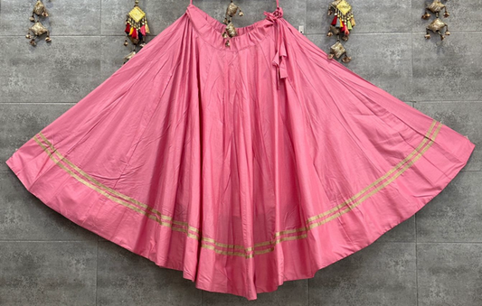 Flared Pink Cotton Skirt