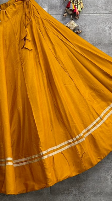 Flared Yellow Cotton Skirt