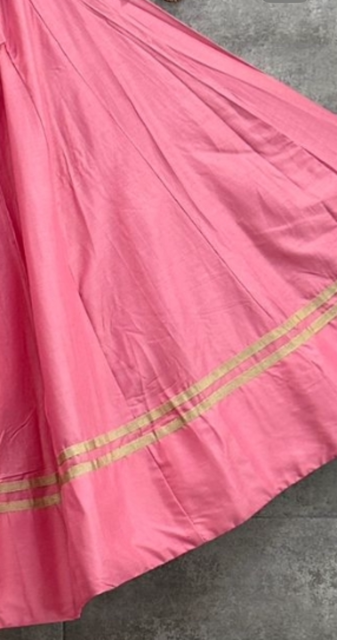 Flared Pink Cotton Skirt